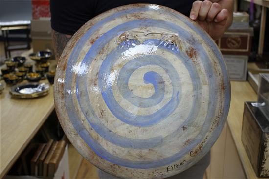Eileen Cooper. A Studio ceramic bowl depicting a seated female nude, signed and dated 1999 verso, diameter 44.5cm